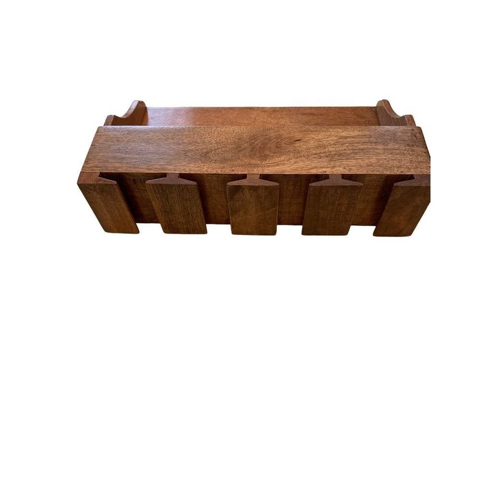Wooden Wall Mounted Wine Bottle and Glass Hanger 18"l x 11.5"h Shelf - Picture 8 of 8